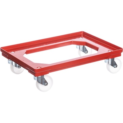 PK Group Vozík pod přepravky 2 otočná + 2 pevná polyamidová kolečka 100 mm Barvy: Červená – Zboží Mobilmania