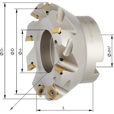 FORMAT Rovinná fréza 45° z8 innenkühlung d80,0mm