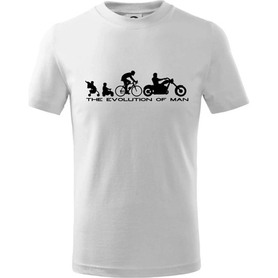 Evolution of man Chopper tričko detské biela