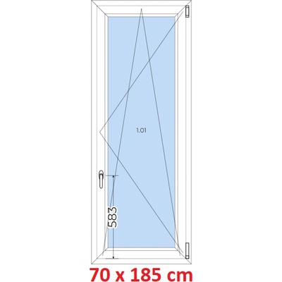 Soft Plastové okno 70x185 cm, otevíravé a sklopné, Antracit struktura/bílá