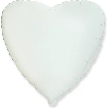 Flexmetal Балон от фолио Сърце сатен - бял 43 см