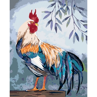 zuty Malování podle čísel Pestrý kohout 80 x 100 cm vypnuté plátno na rám