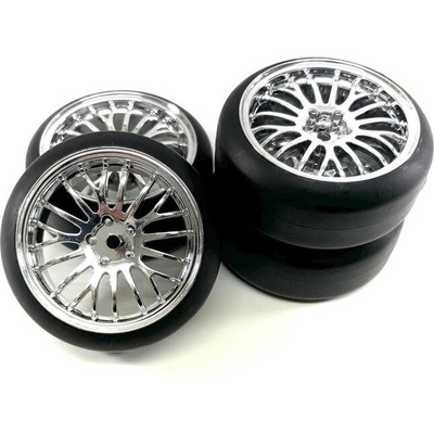 Absima Driftové pneumatiky The Pimp chróm 1:10 vrátane diskov 4 ks