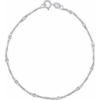 Silvego Zlatý náramok Singapur z bieleho zlata s brúsenými doštičkami 1,9 mm FNN1703BGW