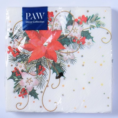PAW servítky L Poinsettia Composition 33x33cm