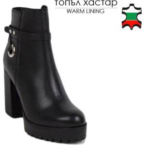 Български обувки Дамски черни елегантни боти 20408-bg