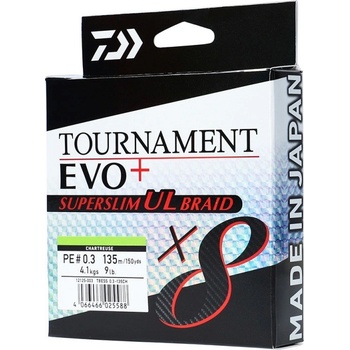 Daiwa Splietaná šnúra Tournament X8 EVO+ Super Slim UL Braid Chartreuse 135 m 0,06 mm 5,40 kg