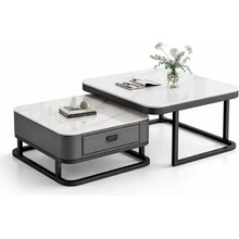 LuxuryForm Design Aragon 70 x 70 / 60 x 60 cm sivý / biely mramor 2 ks