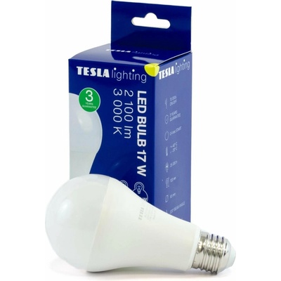 Tesla LED žiarovka LED žiarovka BULB E27, 17W, 230V, 2100lm, 25 000h, 3000K teplá biela 220st