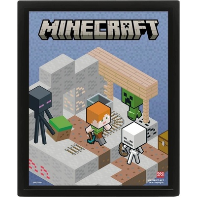 CurePink: | Proměňovací 3D obrázek Minecraft: Měnící se terén (28 x 24 cm) [EPPL2400541]