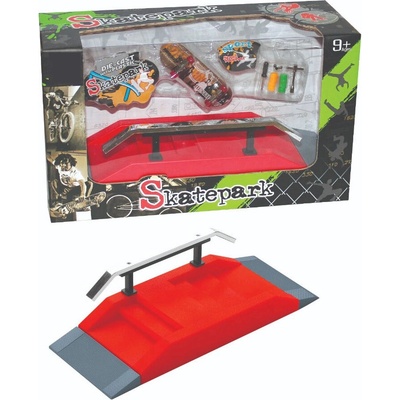 Skatepark Zábavná Fingerboard Sada s Kovovým Zábradlím