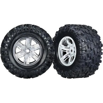 Traxxas колело 4.3/5.7", диск сатенен хром, гума Maxx AT (чифт)