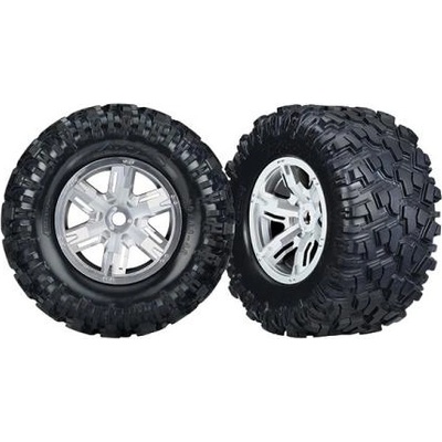Traxxas колело 4.3/5.7", диск сатенен хром, гума Maxx AT (чифт)
