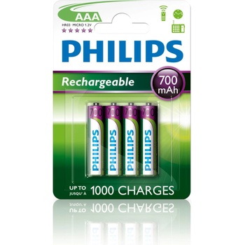 Image 1 of TP_VISION PHILIPS Rechargeable battery AAA 700mA 4pcs (R03B4A70/10)