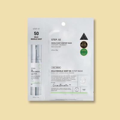 VT Cosmetics Dvojfázová posilňujúca maska na tvár s mikroihličkami Mild Reedle Shot 50 2-Step Mask 1.5 g 25 g 1 ks