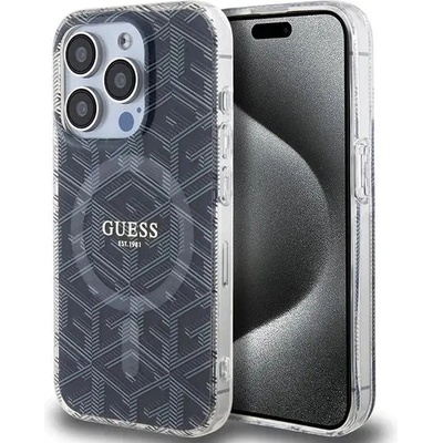 GUESS Кейс Guess IML GCube MagSafe за iPhone 15 Pro, черен (GUE003501-0)