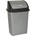 PLANET Кош за отпадъци, с люлеещ капак, пластмасов, 16 L, сив (UP018-GRAY&BLACK)