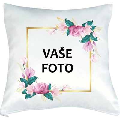 FOTOpošta Vankúš s fotkou rámik magnólie 40x40