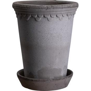 Bergs Potter Саксия Københavner висока с поставка 10 см сива (KG10RPS)