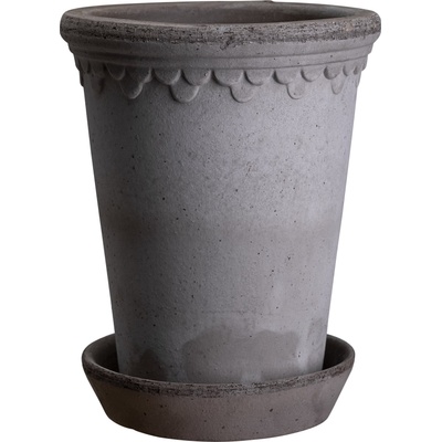 Bergs Potter Саксия Københavner висока с поставка 10 см сива (KG10RPS)