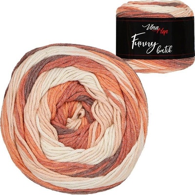 VLNA HEP Funny batik 9829 odstíny krémové+cihlové+hnědé