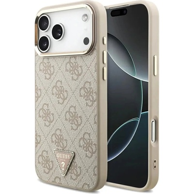 GUESS 4G Triangle Logo MagSafe Case за iPhone 17 Pro Max - розово злато (3666339521462)