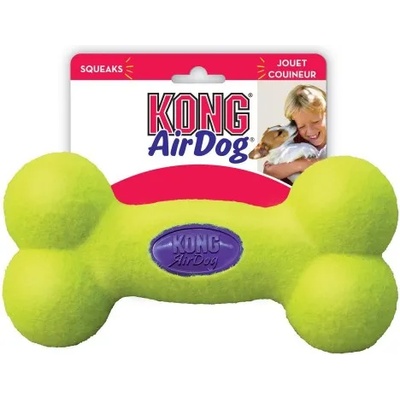 KONG air squeaker bone medium - играчка за куче от гума, тенис топка кокал, с пищялка - САЩ - asb2e