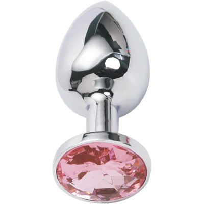 X Fun Метално дилдо Butt Plug "CRYSTAL PINK" 8 см. Размер-M