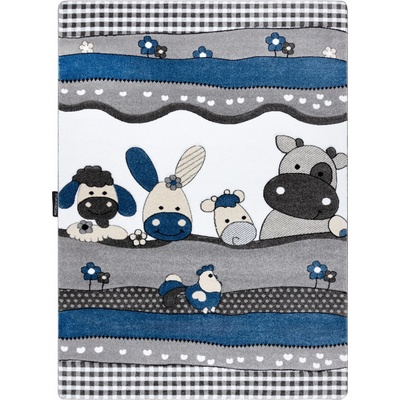 Dywany Łuszczów Petit Farm animals blue Modrá