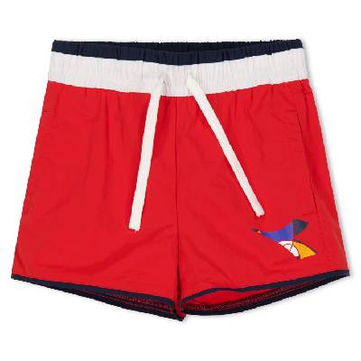 Детски бански гащета Diadora Unisex Kids' Ju. Beach Short Swim Shorts - Red Frieze