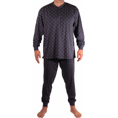 H&F Hopefine Jaroslav pánske pyžamo s nápletmi W-046C tmavo šedá