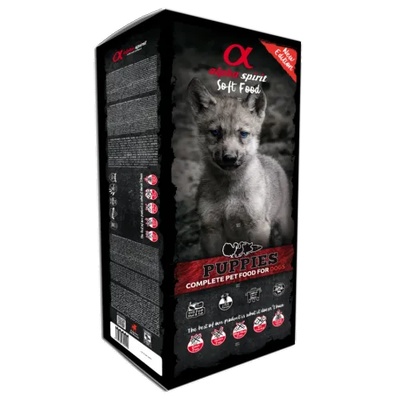 Alpha Spirit Puppy SEMI-MOIST Copmplete - Полу-суха храна за кученца до една година от всички породи с пиле и риба 9 кг (45х200гр), Испания 3004209