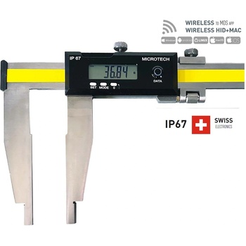 Microtech Дигитален шублер с дълги долни челюсти Microtech WIRELESS SwissMet - IP67, 500 мм, 150 мм, 0, 01 мм (141073592)