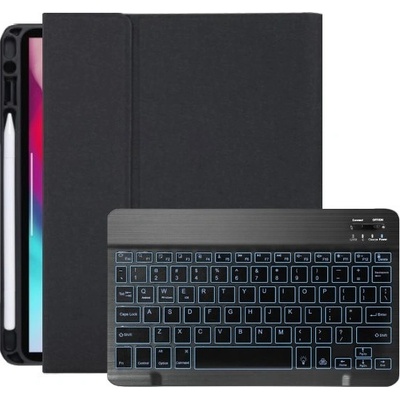 AppleKing puzdro s čiernou podsvietenou klávesnicou a priestorom na Apple Pencil pre iPad Pro 11" (2018-2022) - Čierne