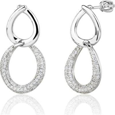 Jan Kos jewellery Stříbrné náušnice s bílým zirkonem MHT-790