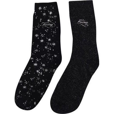 Firetrap ponožky 2 Pack Glitter Socks Ladies Black/Grey