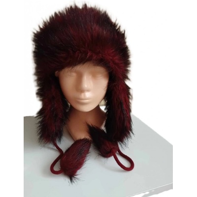 Dámská chlupatá čepice vínová