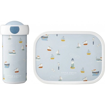 Little dutch Svačinový set láhev +box Námořnický záliv 300 ml