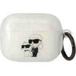 Karl Lagerfeld прозрачен брокатен калъф за AirPods Pro Karl&Choupette (KLAPHNKCTGT)