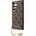GUESS 4G Charms Collection Hard Case - дизайнерски кожен кейс за Samsung Galaxy S23 Ultra (кафяв)