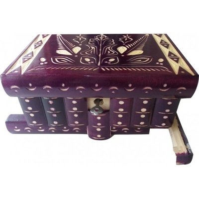 Magic Puzzle Box Big jewelry box violet wooden surprise puzzle box hidden key magic opening storage challenge brain teaser (_a8f0ccebd)