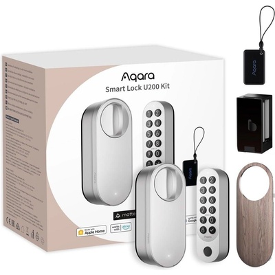 Aqara EL-D02DS Умен заключващ механизъм U200 Комплект Сребърен Умен заключващ механизъм за врата HomeKit (EL-D02DS)