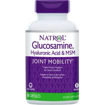 Image 1 of Natrol Glucosamine, Hyaluronic Acid & MSM [90 капсули]