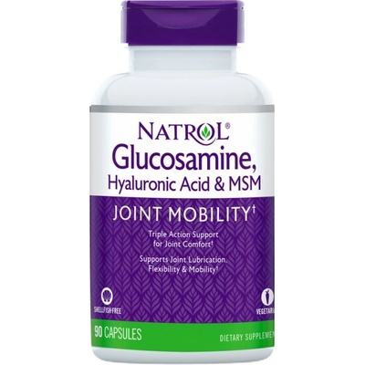 Natrol Glucosamine, Hyaluronic Acid & MSM [90 капсули]