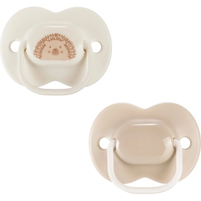 Tommee Tippee Ортодонтични залъгалки Tommee Tippee - AnyTime, Бежова и Крем с декор Таралеж, с кутия за стерилизиране, 0-6 m, 2 броя (TT.0267)