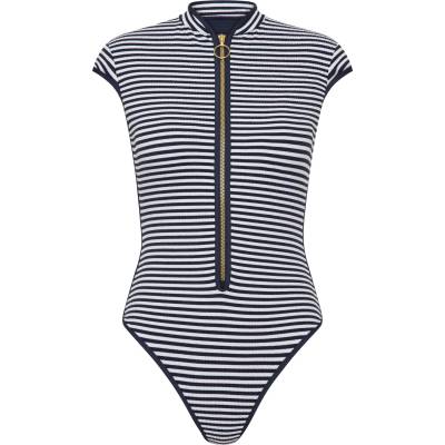 Seafolly Дамски бански костюм Seafolly Clubhouse Cap Sleeve Zip Front One Piece Swimsuit - True Navy - размер 34 (EU) (150-6622-0212)