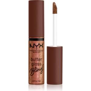 NYX Cosmetics Butter Gloss Bling блясък за устни с блестящи частици цвят 08 HU$TLA 8ml