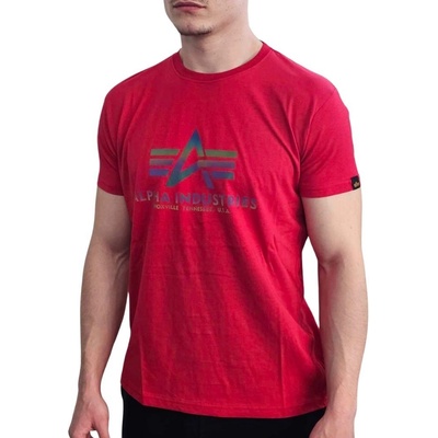 Alpha Industries Basic Rainbow Reflective T-Shirt Speed Red
