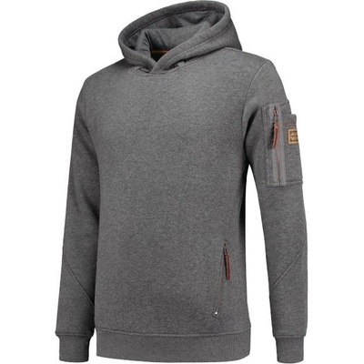 Premium HOODED SWEATER tmavě šedý melír