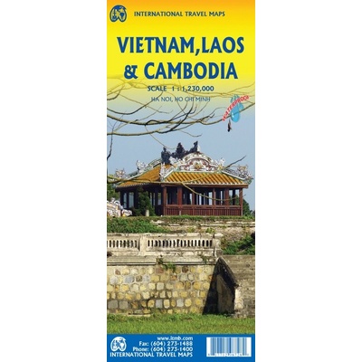 ITMB Publishing mapa Vietnam,Laos,Cambodia 1:1,25 mil. ITM voděodolná